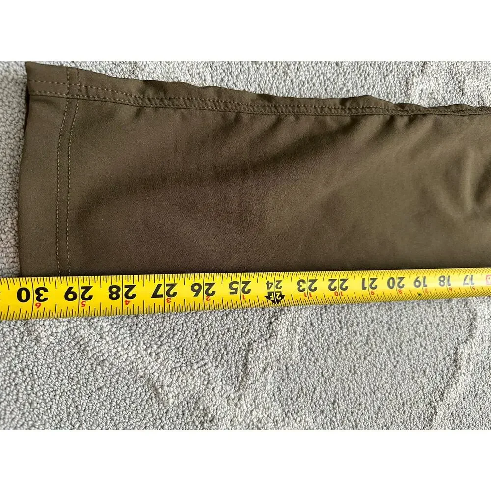 Columbia fleece lined softshell pants forest green hiking outdoor straight leg 6